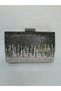 Women's Stoned Platinum Evening Dress Clutch Portfolio Hand Night Wedding Engagement Bag - 6