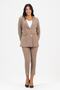 Women's Blazer Jacket Belted Pocketed Straight-Leg Trousers Set - 3