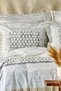 Lavero Light Gray 100% Cotton Double Duvet Cover Set - 2