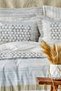 Lavero Light Gray 100% Cotton Double Duvet Cover Set - 4