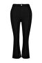 Solmayan Siyah Yüksek Bel Esnek Kısa Paça Culotte Fit Büyük Beden Jeans TBBSS23AR00014 - 12