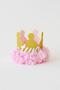 2 Year Old Elastic Birthday Glitter Party Hat Queen Crown (pink)