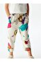 Girl's Brush Printed Carrot Trousers - 4