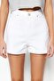 Beyaz Yüksek Bel Mini Denim Şort TWOSS23SR00155 - 8