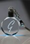 Letter G Keychain, Letter Keychain, Glass Engraved Keychain
