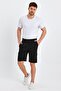 Men's Classic Cargo Multi Pocket Elastic Plain Black Shorts