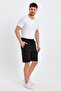 Men's Classic Cargo Multi Pocket Elastic Plain Black Shorts - 6