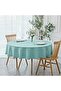 Liquid Resistant Round Care Free Linen Tablecloth Mint
