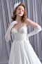 Double Straps Lace Gloved Wedding Dress - 5
