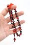 Cattle Cut Red Black Airplane Glass Rosary with Master Work System - 4