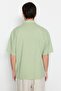 Yeşil Oversize Fit Yazlık Pamuklu Gömlek TMNSS23GO00080 - 6