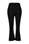 Solmayan Siyah Yüksek Bel Esnek Kısa Paça Culotte Fit Büyük Beden Jeans TBBSS23AR00014 - 11
