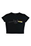 Pink Floyd Cat Printed Black Crop - 2