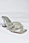 P251619134 Silver Mirror Stone Evening Dress Women's Heeled Slippers - 5