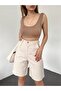 Women's Pleated Bermuda Shorts Loose Cut - 4