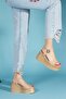 Nude Women's Leather Wedge Heeled Orthopedic Sandals