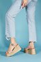 Nude Women's Leather Wedge Heeled Orthopedic Sandals - 3