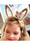Cute Plush Fluffy 3D Toy Rabbit Ear Crown Big Little Kids Crown Coffee
