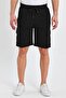 Men's Classic Cargo Multi Pocket Elastic Plain Black Shorts - 2