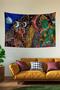 Tibetan Ethnic Pattern Buddhist Thangka And Mandala Bohemian Wall Cloth Carpet 140x100 Cm-70x100 Cm