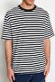 Siyah Oversize/Geniş Kesim Çizgili Kısa Kol T-Shirt TMNSS20TS0511 - 4