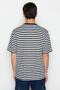 Siyah Oversize/Geniş Kesim Çizgili Kısa Kol T-Shirt TMNSS20TS0511 - 2
