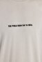 Oversize Gray Cotton T-Shirt - Text Printed, TMNSS23TS00190 - 7