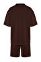 Brown Tracksuit Set, Relaxed Fit, Printed Text, Cotton, TMNSS23EM00001 - 8
