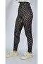 Women's Green Black Leopard Patterned Lycra Tights - 2