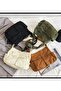 Harajuku Vintage Unisex Cargo Pocket Inner Volume Large Khaki Green Messenger Bag - 7