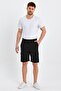 Men's Classic Cargo Multi Pocket Elastic Plain Black Shorts - 3