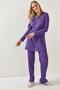 Women's Purple Slit Detail Top and Palazzo Corded Fabric Set TKM-19000180 - 3