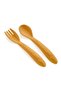 Non-Spill Plate Orange & Food Spoon Fork Set Orange - 5