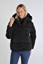 Women's Coat Hooded Women's Inflatable Comfortable Mold Coat Black Buse
