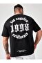 1 & Los Angels 1998 Printed Crew Neck Oversize Knitted Black Unisex T-shirt