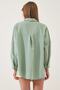 Women's Mint Green Oversize Long Basic Shirt - 2