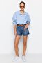 Koyu Mavi Yüksek Bel City Boy Denim Şort TWOSS23SR00199