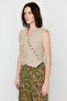 X Sagaza Studio Beige Pocket Detailed Vest TCLSS23YE00001 - 4