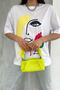 Women's White New Season Face Pattern Design T-Shirt - 2