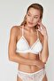 Back Detail Set Unpadded Bralette Ecru Bra Set 553