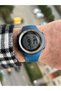 Brand Water Resist, Alarm, Illuminated, Blue Silicone Band Sports Men's Wristwatch - 3