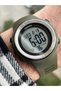 Brand Water Resist, Alarm, Illuminated, Green Silicone Band Sports Men's Wristwatch - 4