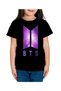 Bts Galaxy Unisex Kids T-Shirt Black Short Sleeve - 3