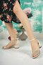 Women's Leather Stone Closed Heel Shoes - 3