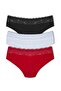 3-Piece Cotton Lace Waist Hipster Women's Boxer Briefs