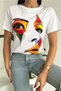 Women's White New Season Printed 100% Cotton T-Shirt - 4