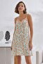 Women's Orange Floral Thin Strap Tunic - 3