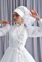 3D Lace Hijab Wedding Dress - 4