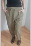 Women's Khaki Striped Loose Comfortable Cut Loose Linen Trousers