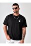 1 & Los Angels 1998 Printed Crew Neck Oversize Knitted Black Unisex T-shirt - 2